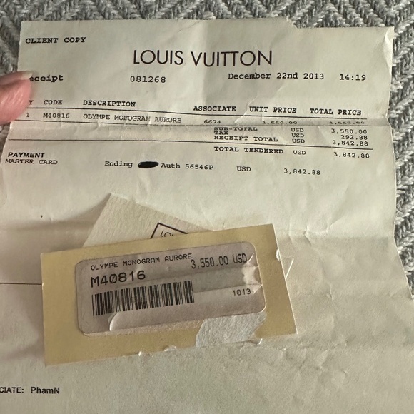 AUTHENTIC Louis Vuitton Monogram Olympe Aurore, Receipt Available - Picture 14 of 14